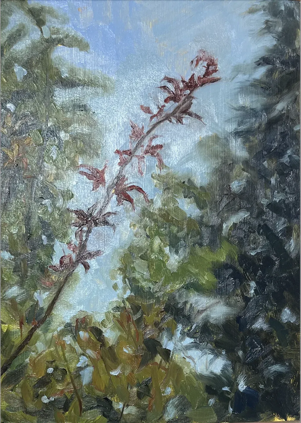 I Am Reaching For Something, Oil on wood panel, 2026 — T. Cheung-Damonte
