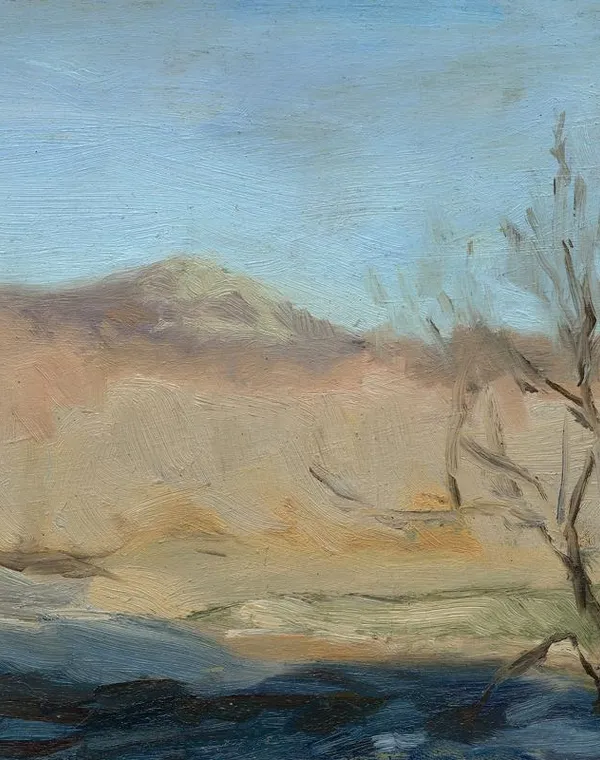 Plum Mountains, Oil on Board, 2023